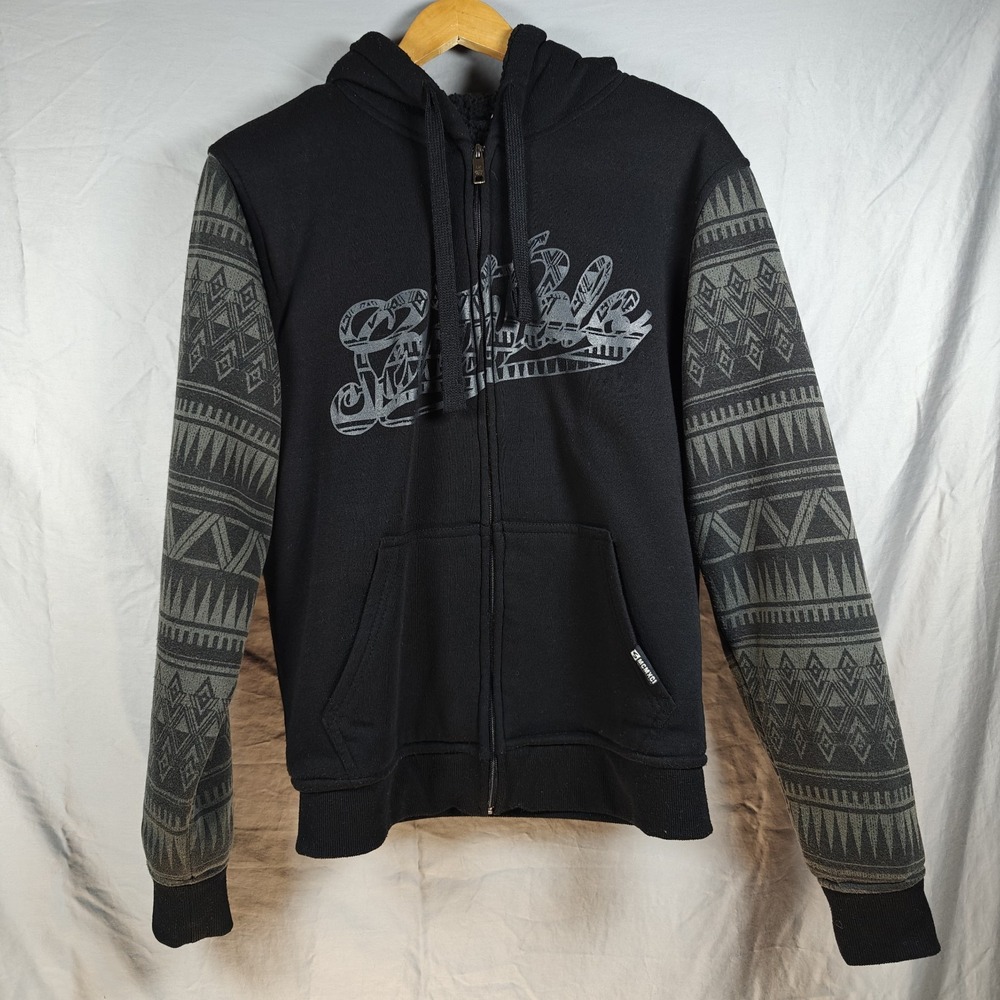 Y2K Mens Southpole Authentic Collection Hood Fleece Zip Southwest Design Sleeves